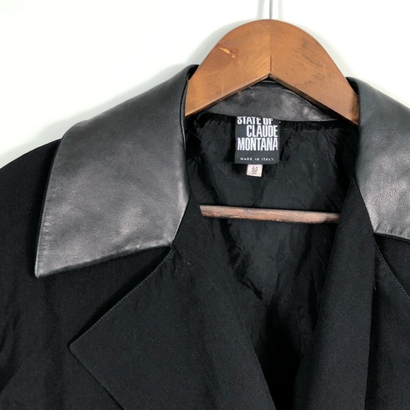 State of Claude Montana Leather Collar Crop Jacket - Picture 6 of 8